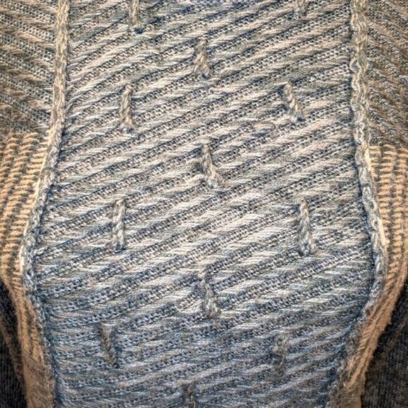 $5 Item! Women's Grey Chunky Knit Mixed Pattern Acrylic Sweater - Picture 2 of 11